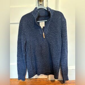 Blue Wool Quarter Zip Fat Face Sweater